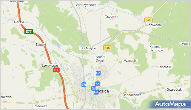 mapa Nibork Drugi, Nibork Drugi na mapie Targeo