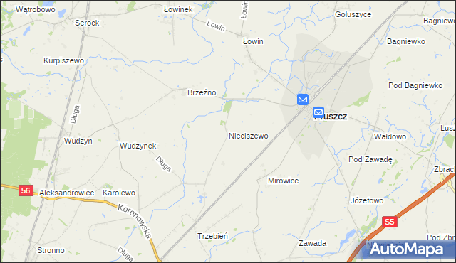 mapa Nieciszewo, Nieciszewo na mapie Targeo