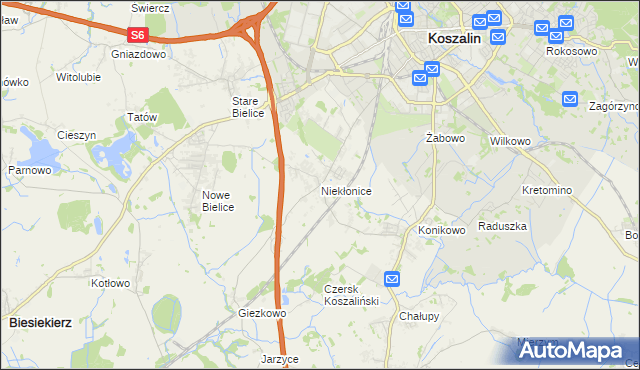 mapa Niekłonice, Niekłonice na mapie Targeo