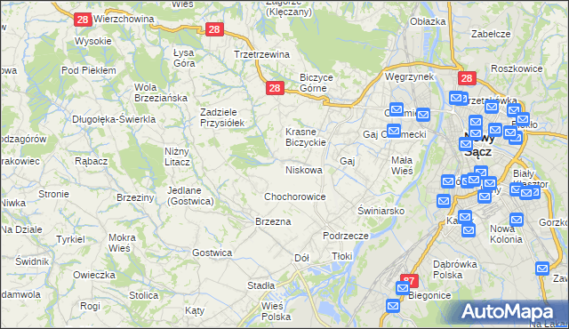 mapa Niskowa, Niskowa na mapie Targeo