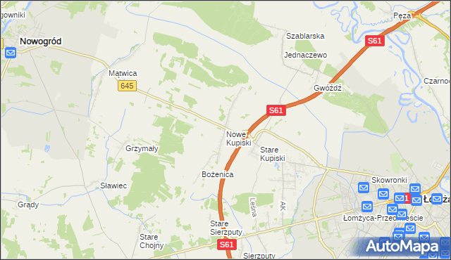 mapa Nowe Kupiski, Nowe Kupiski na mapie Targeo