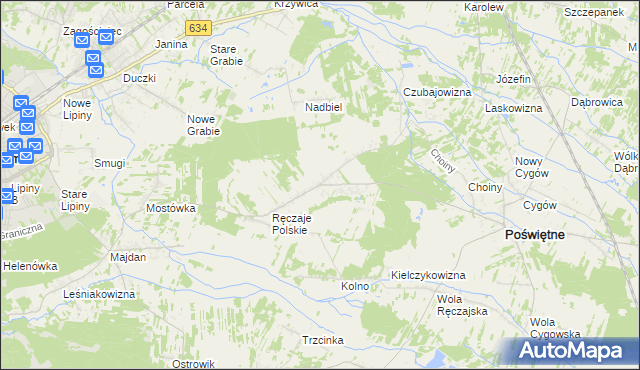 mapa Nowe Ręczaje, Nowe Ręczaje na mapie Targeo