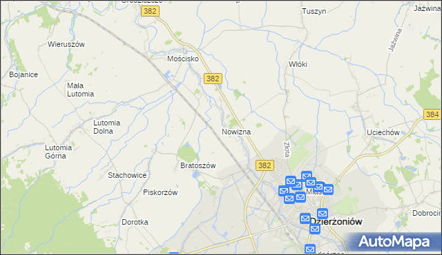 mapa Nowizna gmina Dzierżoniów, Nowizna gmina Dzierżoniów na mapie Targeo
