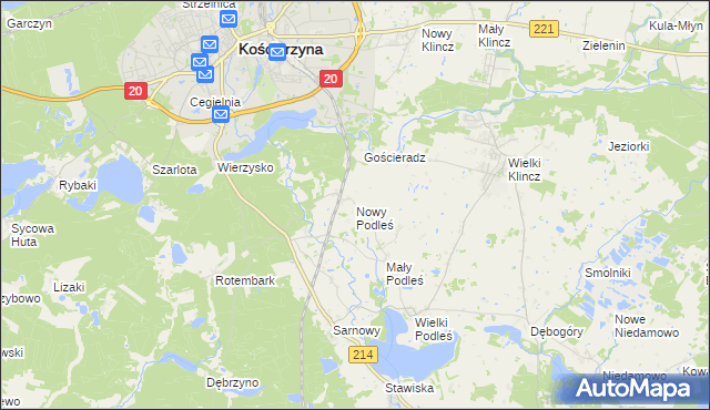 mapa Nowy Podleś, Nowy Podleś na mapie Targeo