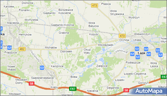 mapa Okup Mały, Okup Mały na mapie Targeo