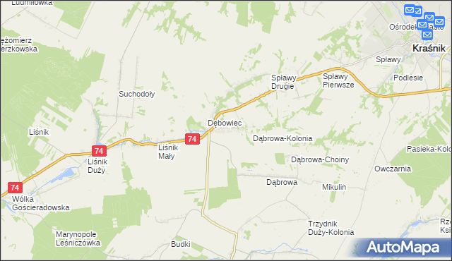 mapa Olbięcin, Olbięcin na mapie Targeo