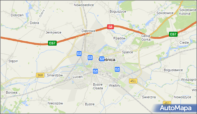 mapa Oleśnica, Oleśnica na mapie Targeo