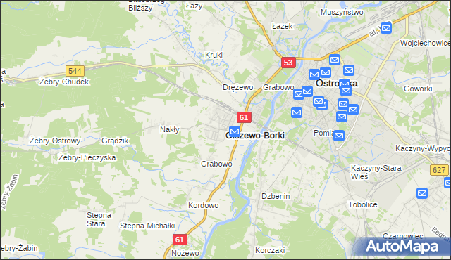 mapa Olszewo-Borki, Olszewo-Borki na mapie Targeo