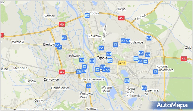 mapa Opola, Opole na mapie Targeo