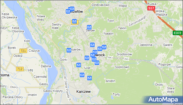 mapa Otwock, Otwock na mapie Targeo