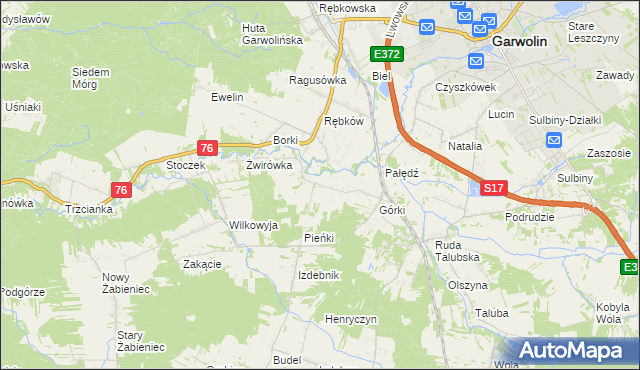 mapa Parcele-Rębków, Parcele-Rębków na mapie Targeo