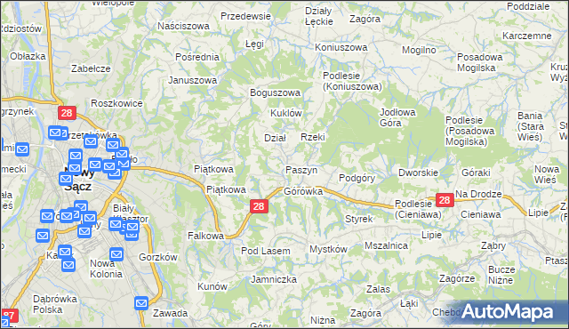 mapa Paszyn, Paszyn na mapie Targeo