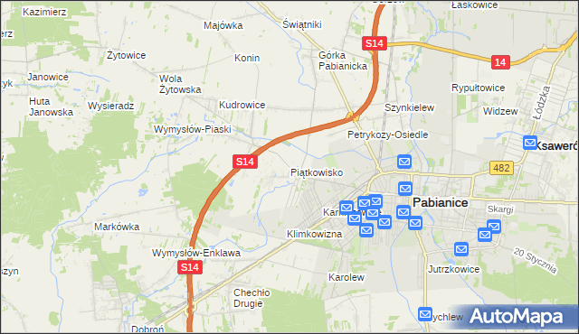 mapa Piątkowisko, Piątkowisko na mapie Targeo