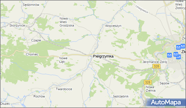 mapa Pielgrzymka powiat złotoryjski, Pielgrzymka powiat złotoryjski na mapie Targeo