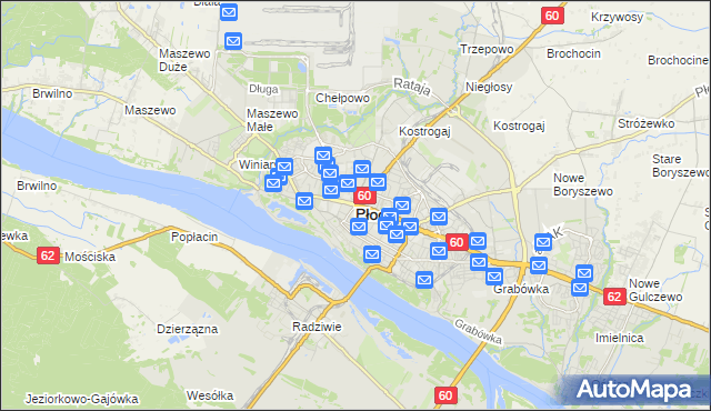 mapa Płock, Płock na mapie Targeo