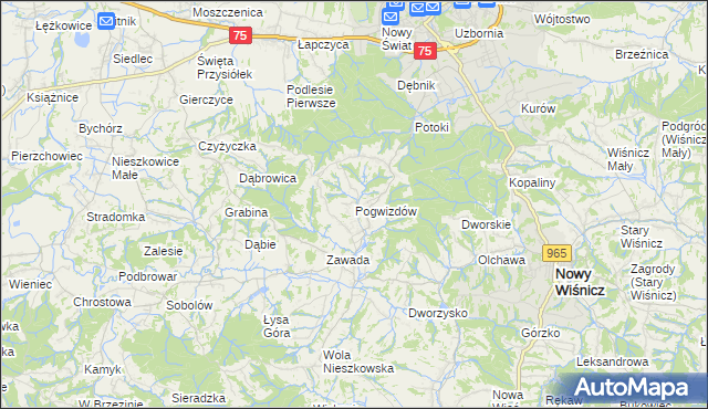 mapa Pogwizdów gmina Bochnia, Pogwizdów gmina Bochnia na mapie Targeo