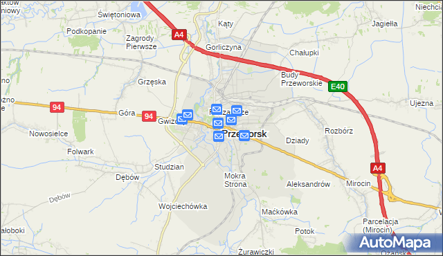 mapa Przeworsk, Przeworsk na mapie Targeo