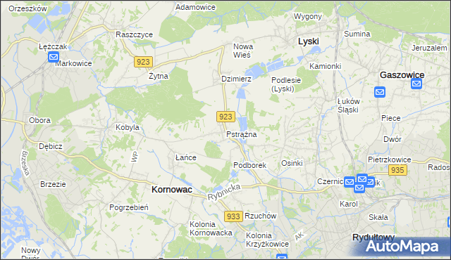 mapa Pstrążna, Pstrążna na mapie Targeo