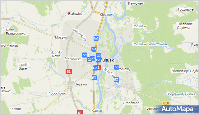 mapa Pułtusk, Pułtusk na mapie Targeo