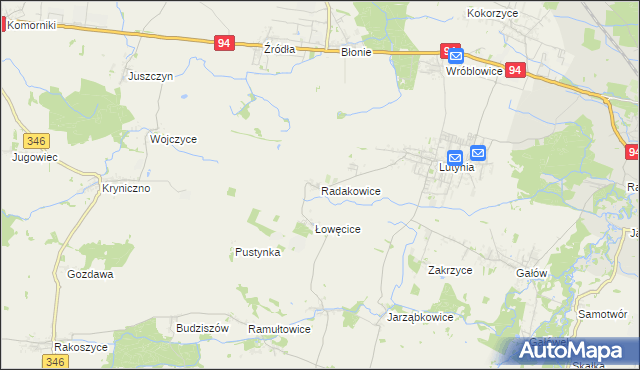 mapa Radakowice, Radakowice na mapie Targeo