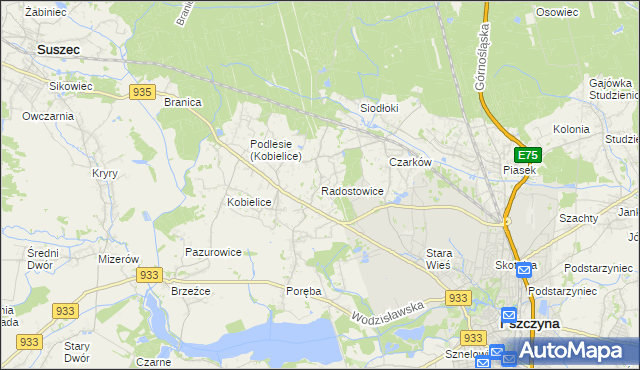 mapa Radostowice, Radostowice na mapie Targeo