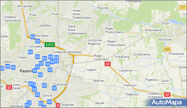 mapa Rajec Szlachecki, Rajec Szlachecki na mapie Targeo