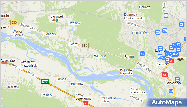 mapa Rajszew, Rajszew na mapie Targeo