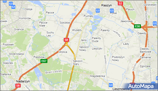 mapa Sękocin Nowy, Sękocin Nowy na mapie Targeo