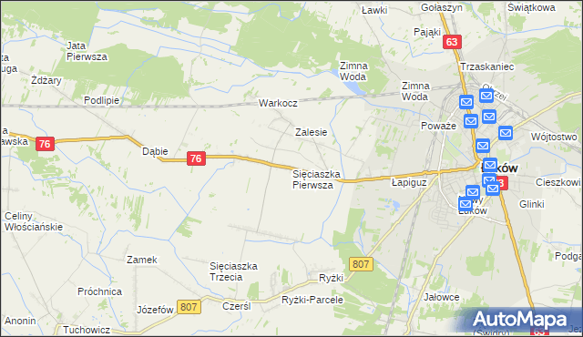 mapa Sięciaszka Pierwsza, Sięciaszka Pierwsza na mapie Targeo