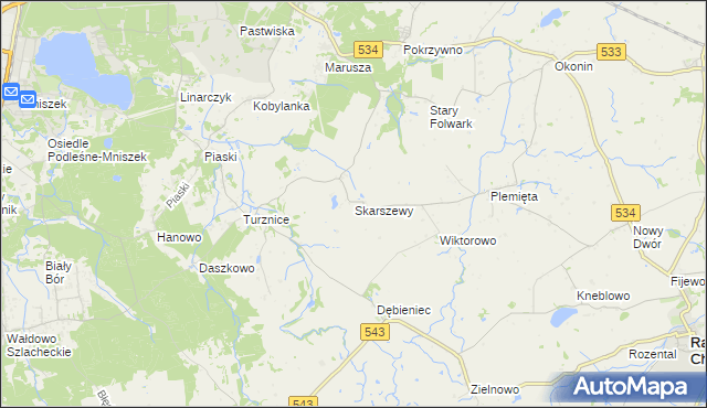 mapa Skarszewy gmina Grudziądz, Skarszewy gmina Grudziądz na mapie Targeo