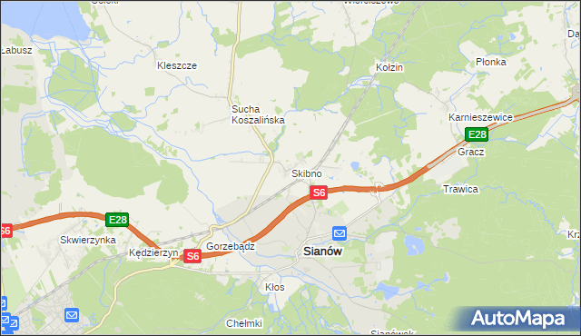 mapa Skibno, Skibno na mapie Targeo