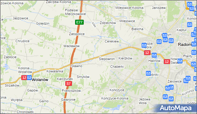 mapa Ślepowron, Ślepowron na mapie Targeo
