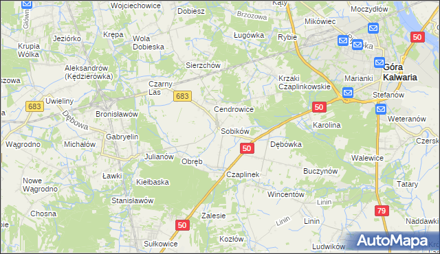 mapa Sobików, Sobików na mapie Targeo