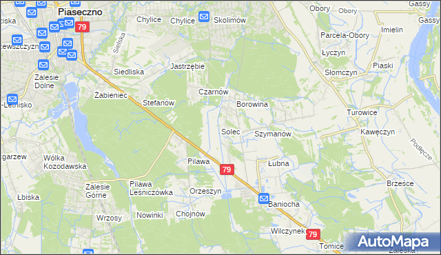 mapa Solec gmina Góra Kalwaria, Solec gmina Góra Kalwaria na mapie Targeo