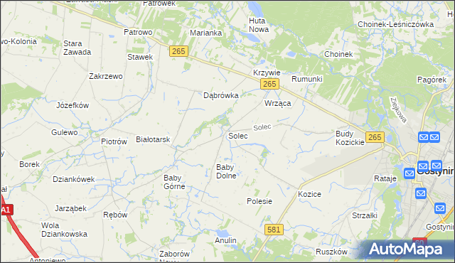 mapa Solec gmina Gostynin, Solec gmina Gostynin na mapie Targeo
