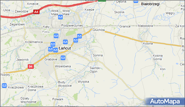 mapa Sonina, Sonina na mapie Targeo