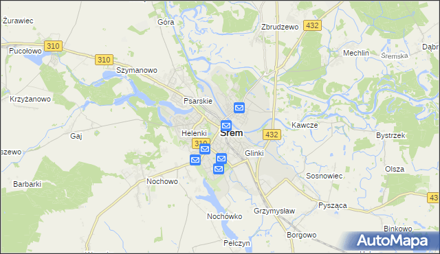 mapa Śrem, Śrem na mapie Targeo