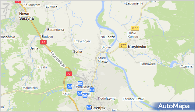 mapa Stare Miasto gmina Leżajsk, Stare Miasto gmina Leżajsk na mapie Targeo