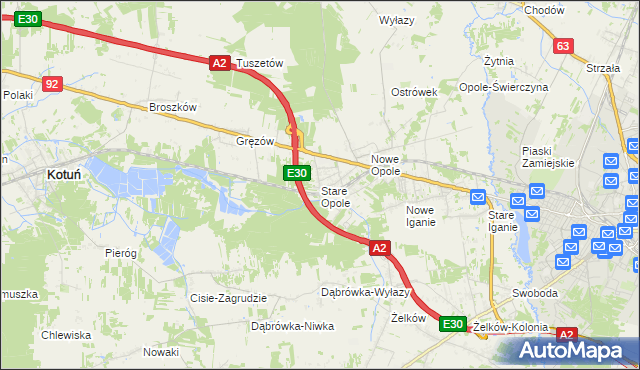 mapa Stare Opole, Stare Opole na mapie Targeo