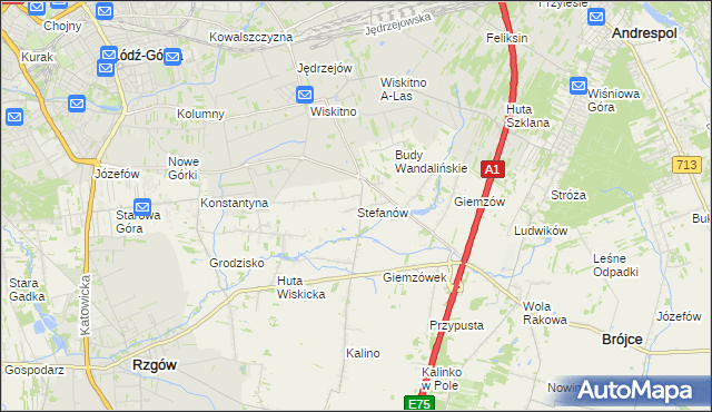 mapa Stefanów gmina Brójce, Stefanów gmina Brójce na mapie Targeo