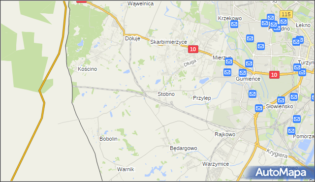 mapa Stobno gmina Kołbaskowo, Stobno gmina Kołbaskowo na mapie Targeo