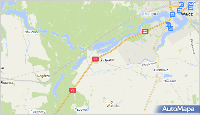mapa Strączno, Strączno na mapie Targeo