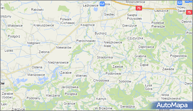 mapa Stradomka, Stradomka na mapie Targeo