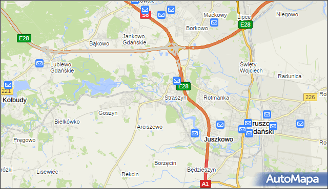 mapa Straszyn, Straszyn na mapie Targeo