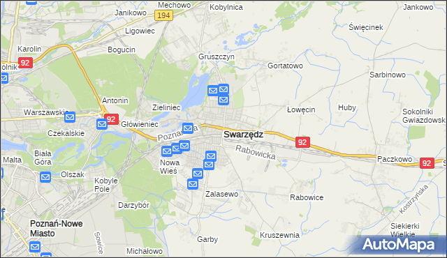 mapa Swarzędz, Swarzędz na mapie Targeo