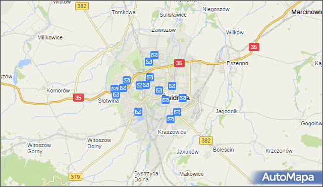 mapa Świdnicy, Świdnica na mapie Targeo