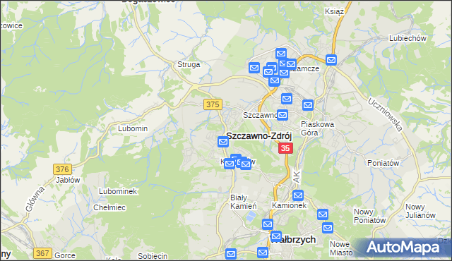 mapa Szczawno-Zdrój, Szczawno-Zdrój na mapie Targeo
