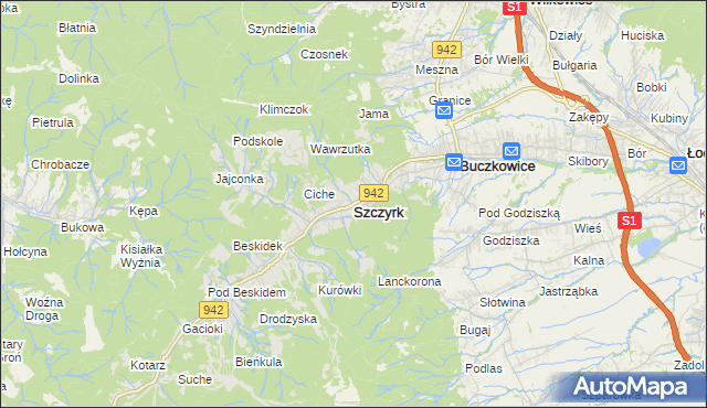 mapa Szczyrk, Szczyrk na mapie Targeo