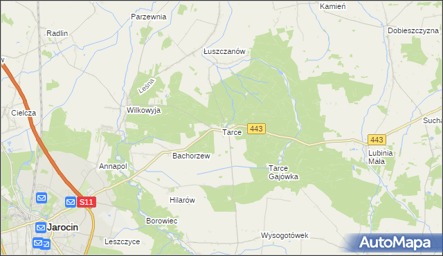 mapa Tarce, Tarce na mapie Targeo