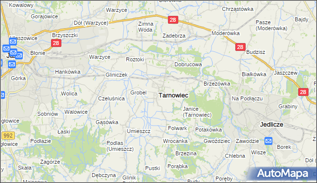 mapa Tarnowiec powiat jasielski, Tarnowiec powiat jasielski na mapie Targeo